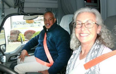 FMCSA Administrator T.F. Scott Darling on a ride-along with driver Stephanie Klang
