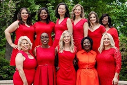 Women wear red in honor of National Wear Red Day. (Image Courtesy of American Heart Association)