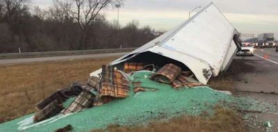 38,000 lbs. of marbles spilled in this Indiana accident (Photo: Sgt. John Perrine)