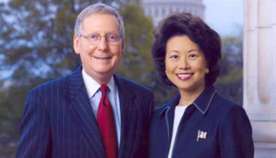 Transportation Secretary nominee Elaine Chao with her husband Sen. Mitch McConnell
