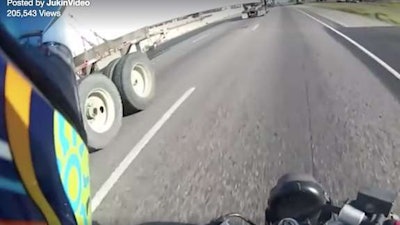Motorcyclist’s-eye view of what’s about to happen.