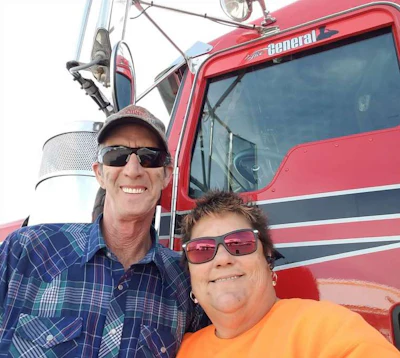 Carol and Phillip Schneider with their 2017 Kenworth W900 Icon, named The General. (Image Courtesy of Carol Schneider)