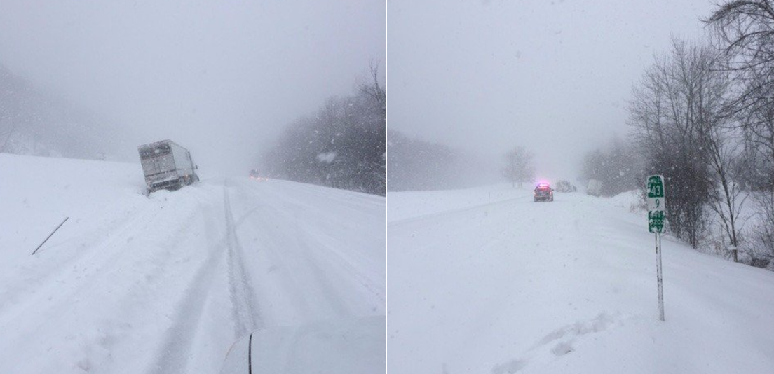 Truck off I-84 near Fishkill, New York Thursday