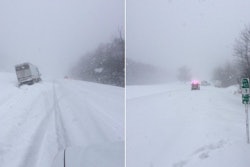 Truck off I-84 near Fishkill, New York Thursday