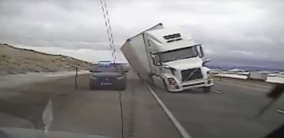 Wind Blown Truck Crash
