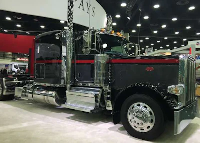 A newer model Peterbilt on display at the manufacturer's MATS booth.