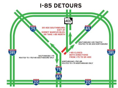 I-85 Detours infographic