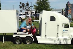 Starlene Hall and her ride along dog, Lizzy. (Image Courtesy of Starlene Hall)
