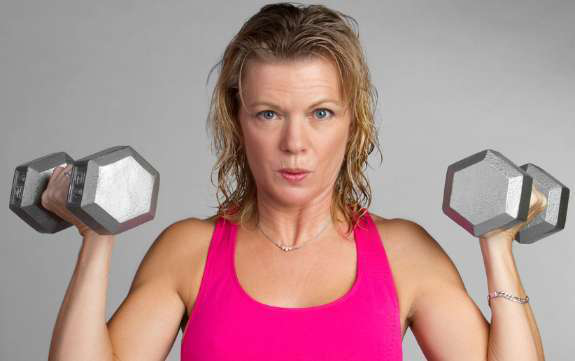 Woman lifting weights