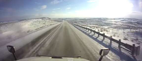 Icy Slide On Highway