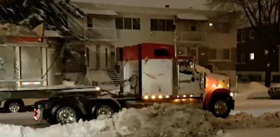 Snow gets trucked away in Canada