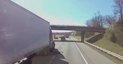 Semi truck driving on the road