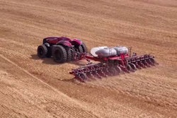 Self-driving tractor at work