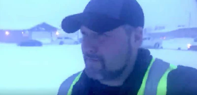 Todd Dewey from his Facebook post from filming “Ice Road Trucker.”