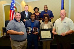 Degrant Stevenson (bottom, second from the left) was awarded Driver of the Year. (Image Courtesy of South Carolina Trucking Association)