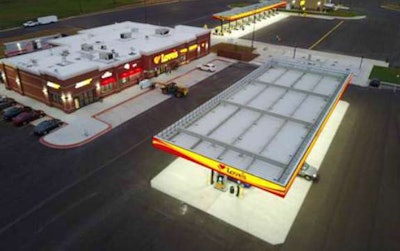 Overhead view of a Love's Travel Stop