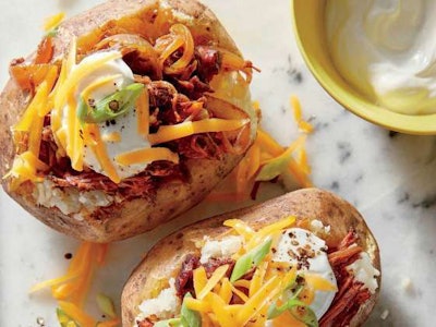 Barbecue beef stuffed potatoes (Image Courtesy of Cooking Light/Jennifer Causey)