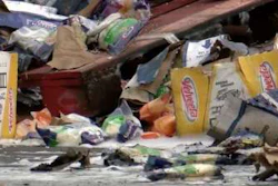 Shredded cheese and Velveeta burned in this Wisconsin truck fire.