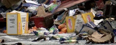 Shredded cheese and Velveeta burned in this Wisconsin truck fire.