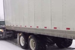 California Highway Patrol gives trucker a push in the snow