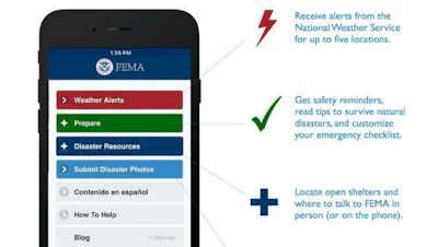 Federal Emergency Management Agency app screen view