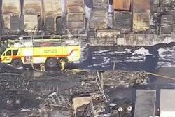 The scene of a fire Monday at a warehouse in Opa-Locka, Florida. (CBS4 Photo)