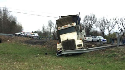The truck driven by Dalton Lampley during a two-country pursuit. (Kentucky State Police phptp)