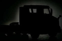 Silhouette of the new Volvo truck to be unveiled Thursday, April 20.