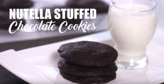 Nutella stuffed chocolate cookies