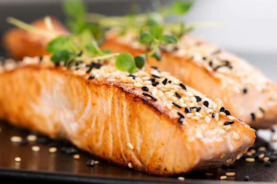 Salmon is often recommended for all sorts of healthy eating because of it's packed with omega-3 fatty acids. In addition to being good for heart health, omega-3 fatty acids can help with mood disorders and depression.