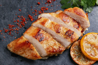 Chicken, just like turkey, is loaded with tryptophan. This amino acid is essential to manufacturing of serotonin, the so called happiness hormone.