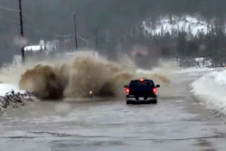 Somewhere in there is a truck.