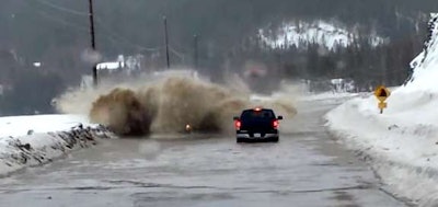 Somewhere in there is a truck.