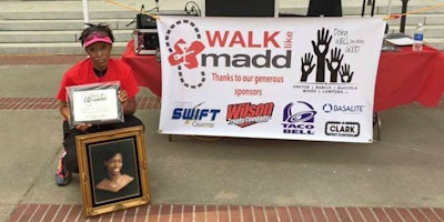 Dee Sova at a MADD event in 2015 in memory of her daughter Sharmelia.