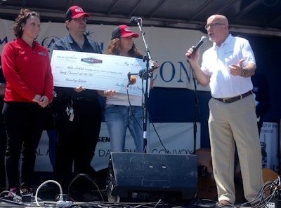 RoadPro’s Gina Bonafede, Tom Kyrk and Joanne Fatta present $20,000 to Make-A-Wish President & CEO Dennis Heron