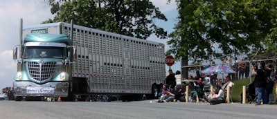 One of the 595 trucks in the Mother’s Day Convoy