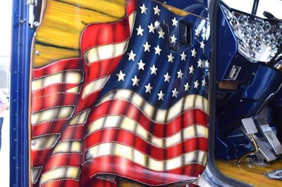 The interior door panels were custom made to have a 3D look.