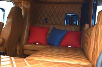 Aslinger converted the sleeper bed into a wraparound couch that converts into a bed.