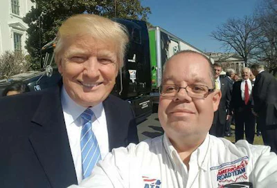 Todd Stine took a selfie with President Trump during his visit to the White House. (Image Courtesy of Carbon Express)