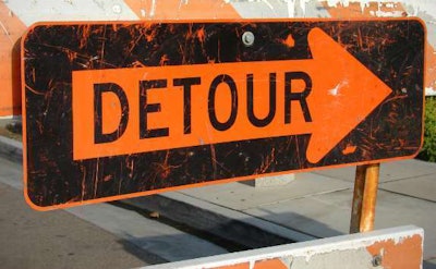 Detour road sign
