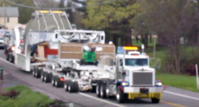 Truck moving heavy over-sized load