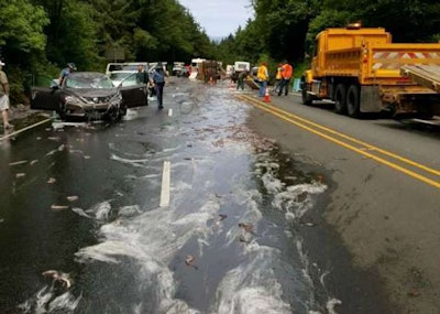 Hagfish on the highway in Oregon. (Oregon State Police photo)