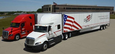 Heartland Express trucks parked