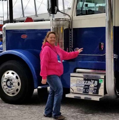 Ingrid Brown and her 2017 Peterbilt 389, Miss Faith.