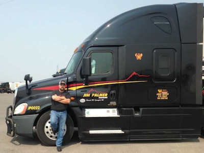 Humphrey with his company truck.