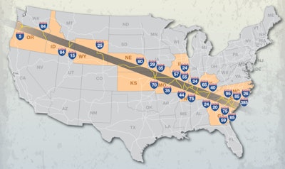 The path of Monday’s solar eclipse