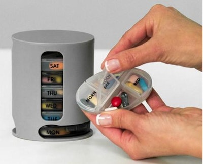 Pill Pro has seven trays, each with four compartments for your pills and vitamins.