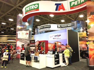 GATS attendees visit the TA Petro booth during the 2017 show.