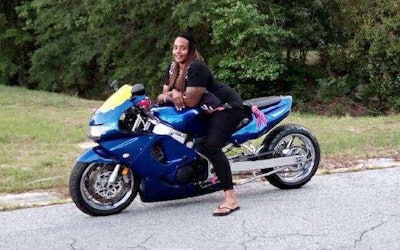 Owner-operator Cherryl Lannigan rides motorcycles when she’s not driving her truck. She started riding motorcycles about 10 years ago and is now on her third bike.