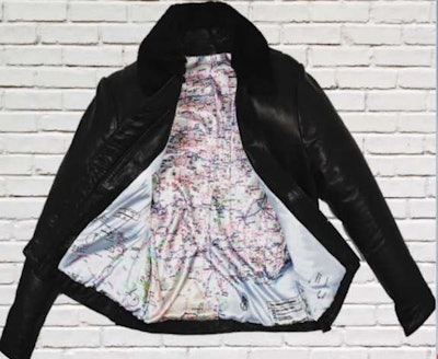 Custom leather jacket given away by Rand McNally